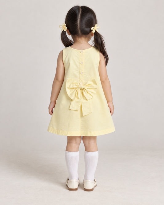Sicily Organic Cotton Dress for Girls | Panelled Summer Dress