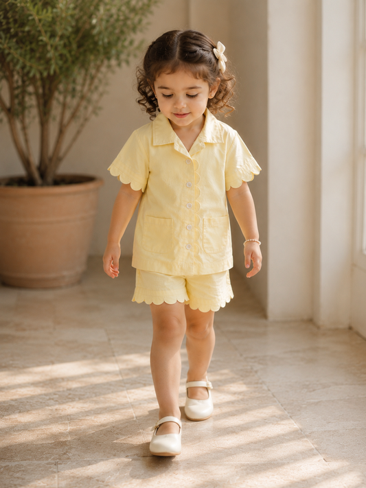 Ensemble Ravello en coton biologique pour filles | Ensemble de détente pour bébés et tout-petits