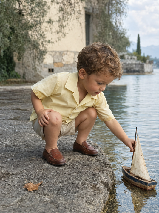 Chemise en coton biologique Milan pour enfants | Chemise pastel pour tout-petits