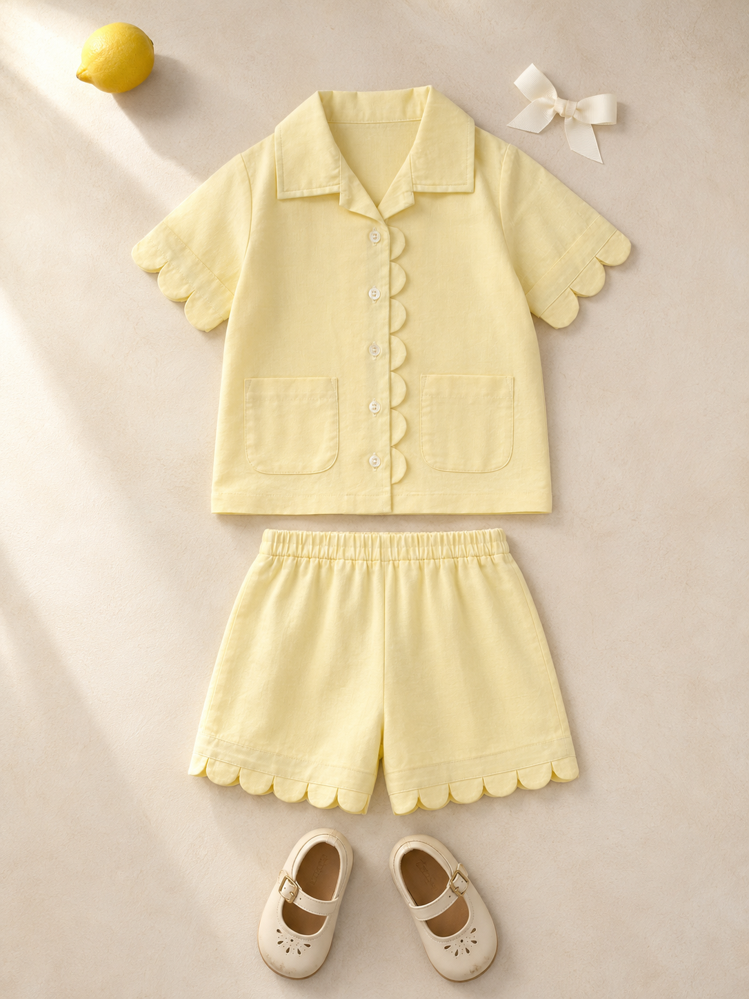 Ensemble Ravello en coton biologique pour filles | Ensemble de détente pour bébés et tout-petits