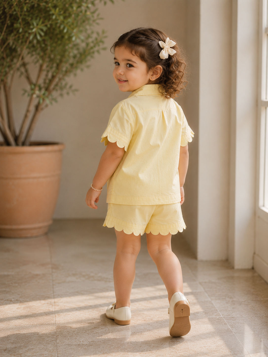 Ensemble Ravello en coton biologique pour filles | Ensemble de détente pour bébés et tout-petits