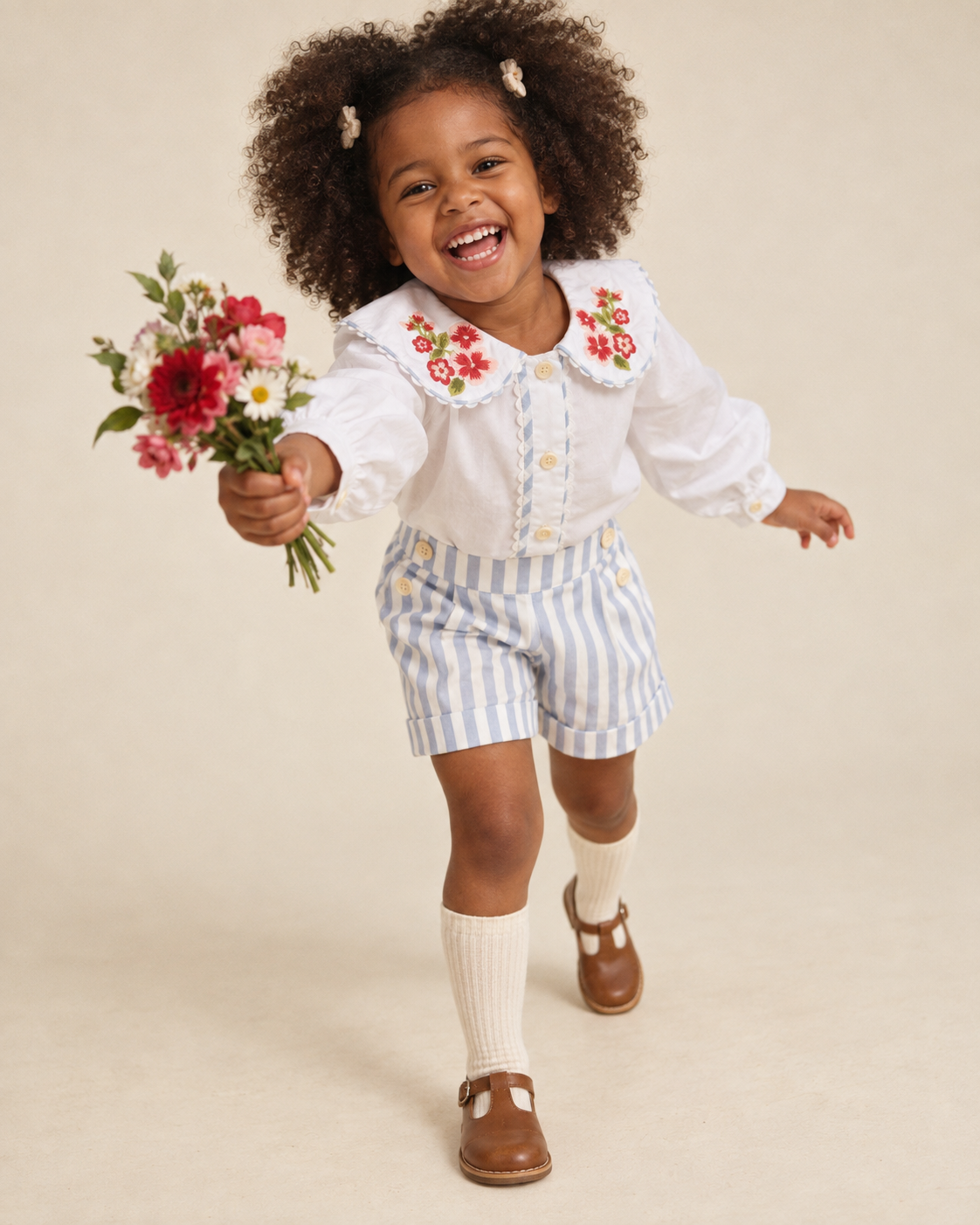 Farmers Market Organic Cotton Blouse & Shorts Set for Girls | Toddler Summer Outfit