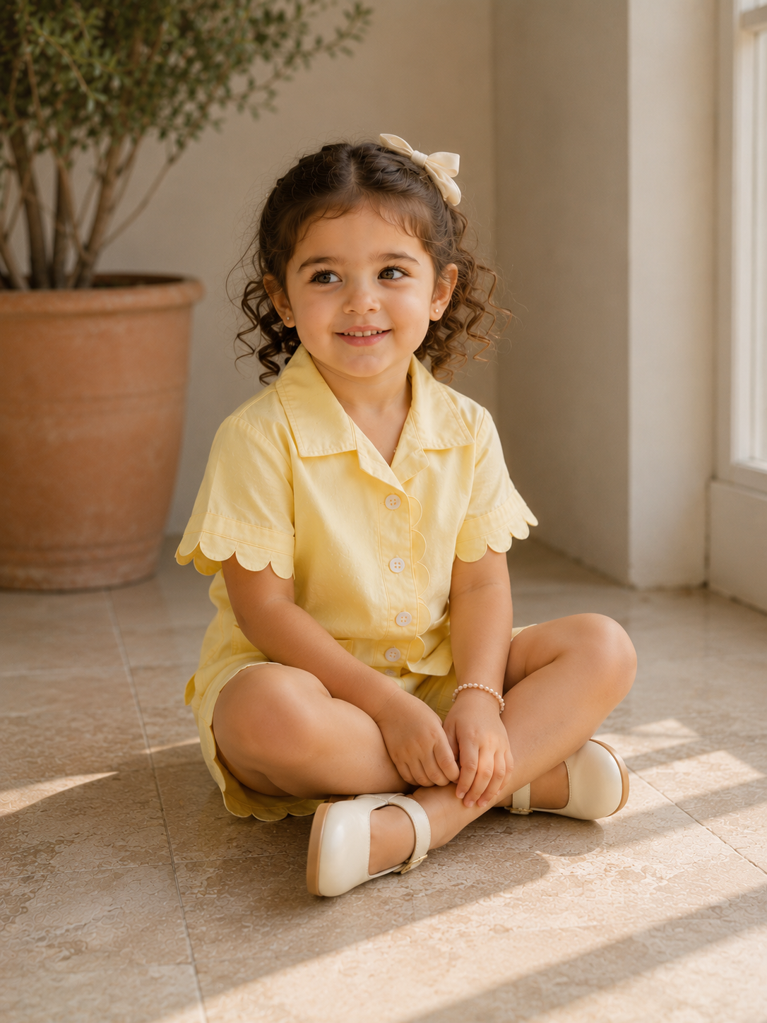 Ensemble Ravello en coton biologique pour filles | Ensemble de détente pour bébés et tout-petits