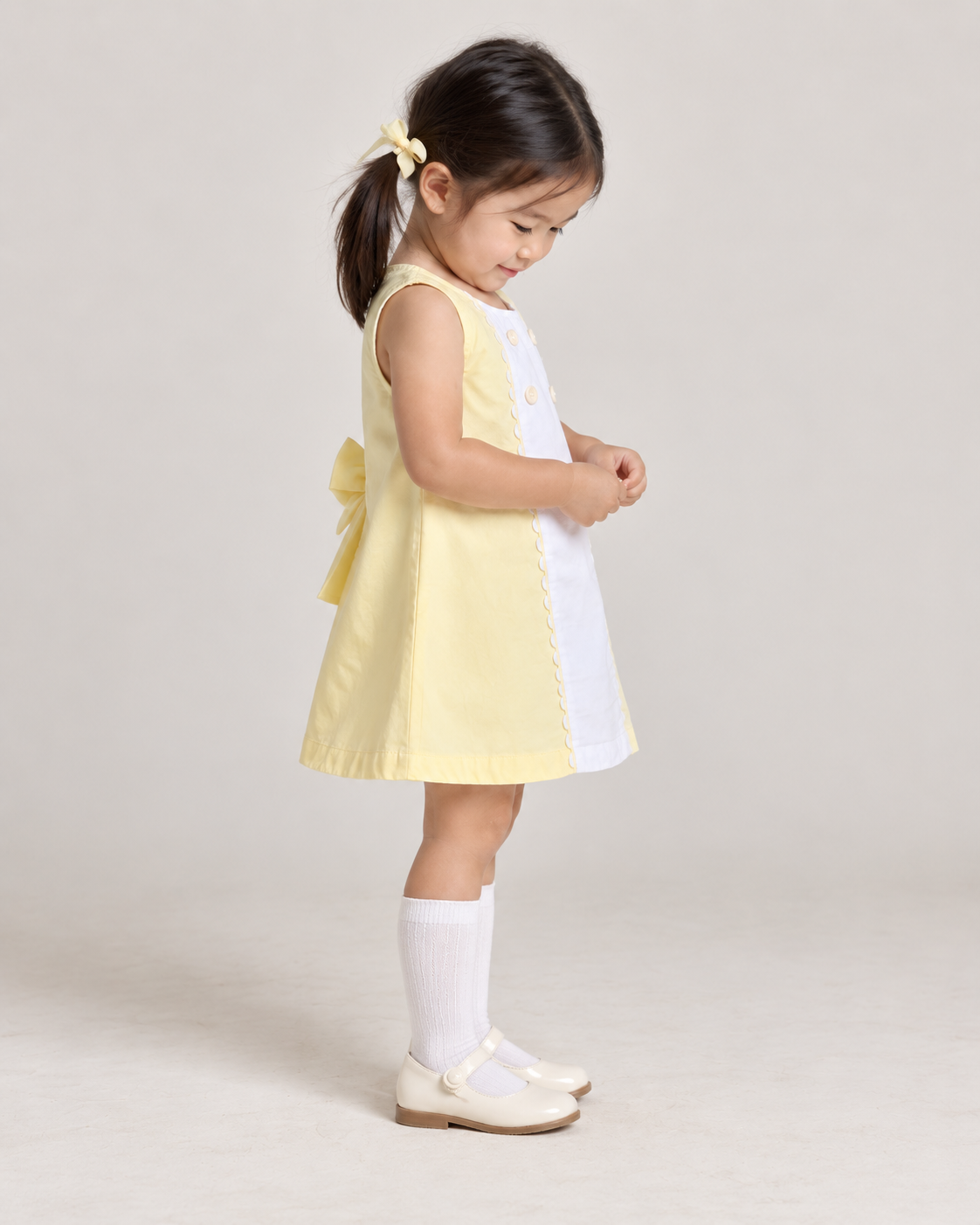 Vestido Sicily de algodón orgánico para niñas | Vestido de verano con paneles
