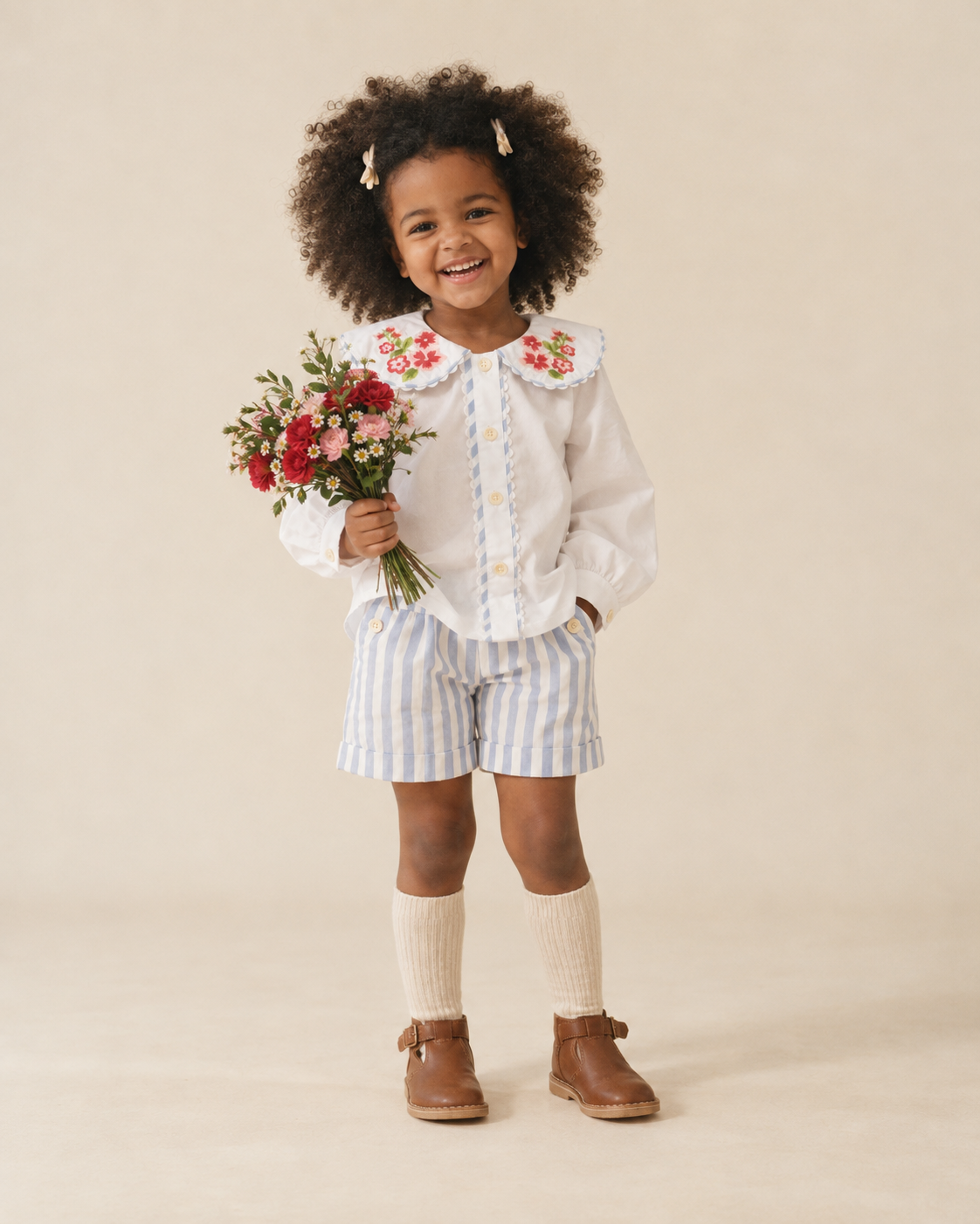Farmers Market Organic Cotton Blouse & Shorts Set for Girls | Toddler Summer Outfit
