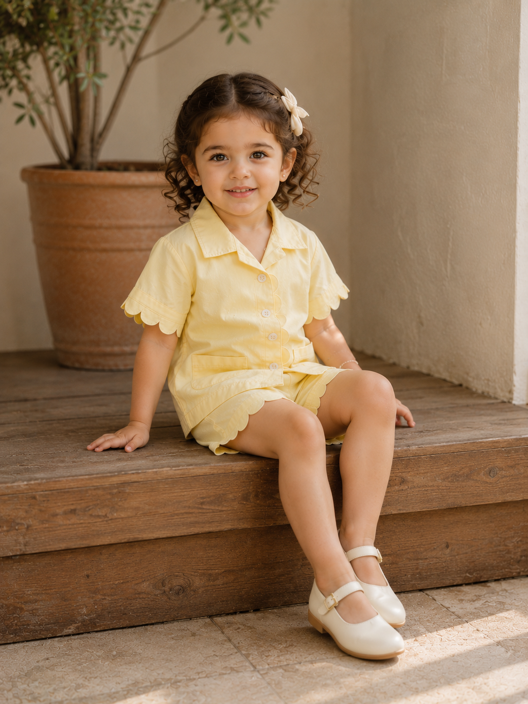 Ensemble Ravello en coton biologique pour filles | Ensemble de détente pour bébés et tout-petits