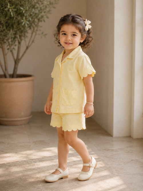 Ravello Organic Cotton Co-ord Set for Girls | Toddler Lounge Set