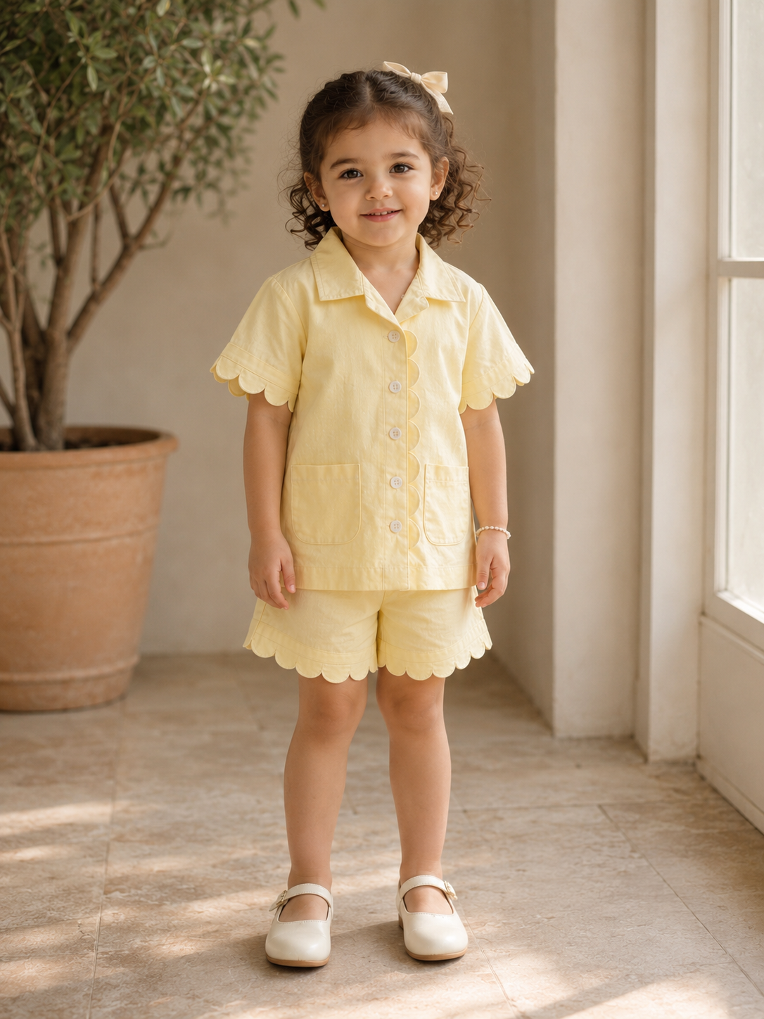 Ensemble Ravello en coton biologique pour filles | Ensemble de détente pour bébés et tout-petits