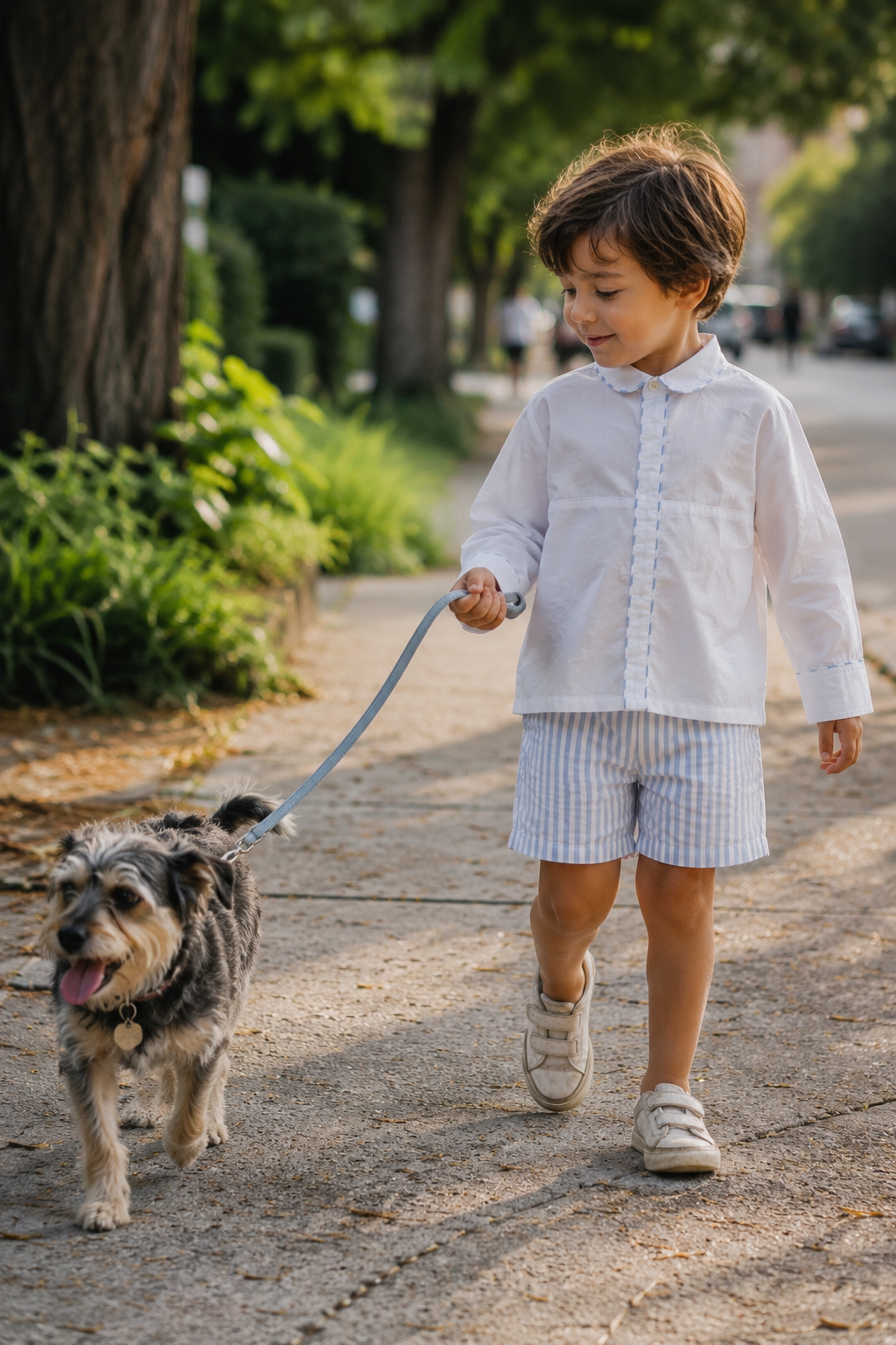 Chemise Cannes en coton bio blanc pour enfant | Chemise bébé à bordure en dentelle