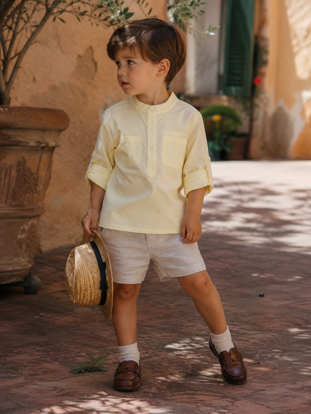 Camisa de algodón orgánico a rayas Copenhagen para niños | Camisa para bebés