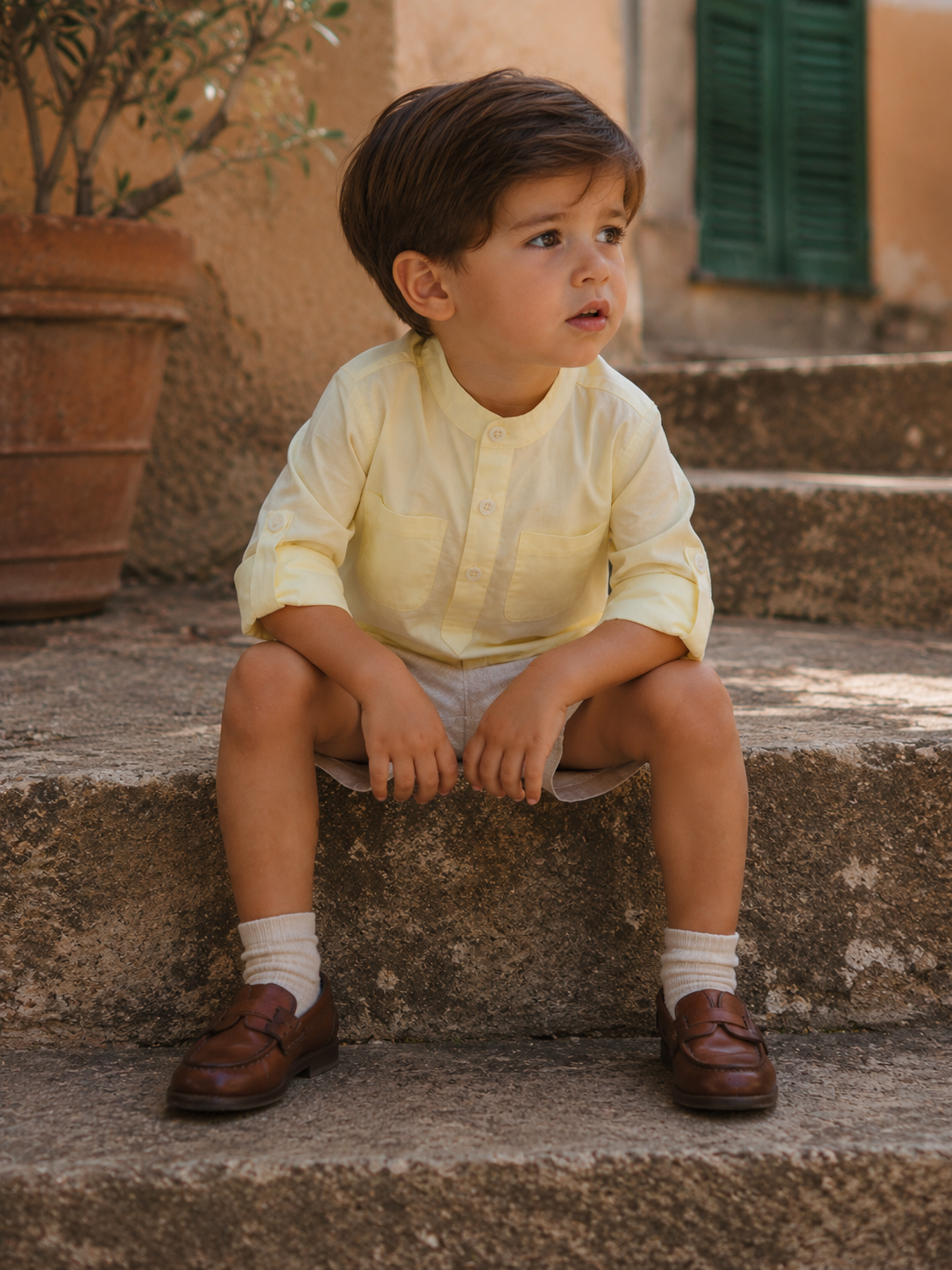 Camisa de algodón orgánico a rayas Copenhagen para niños | Camisa para bebés