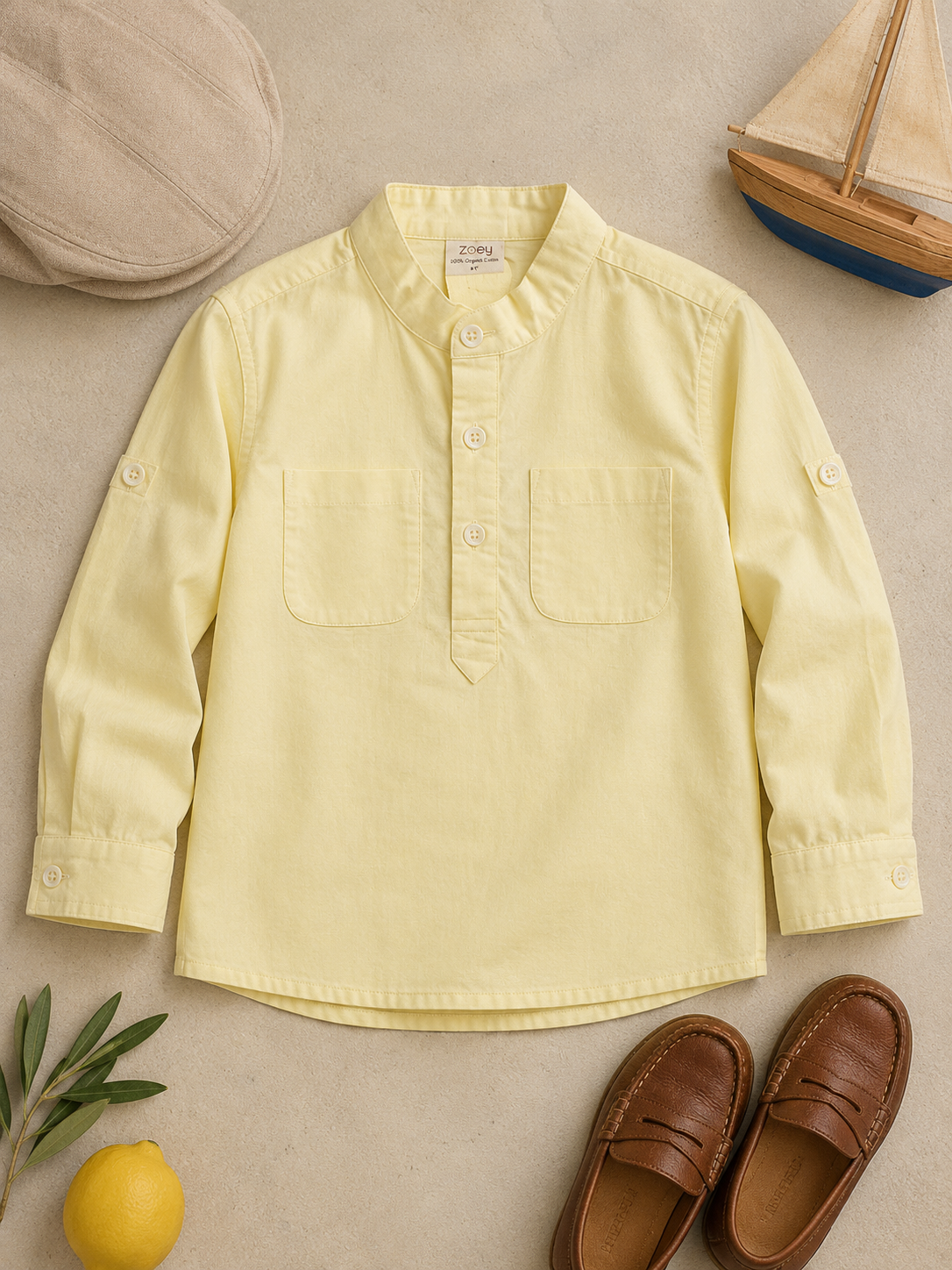 Camisa de algodón orgánico a rayas Copenhagen para niños | Camisa para bebés