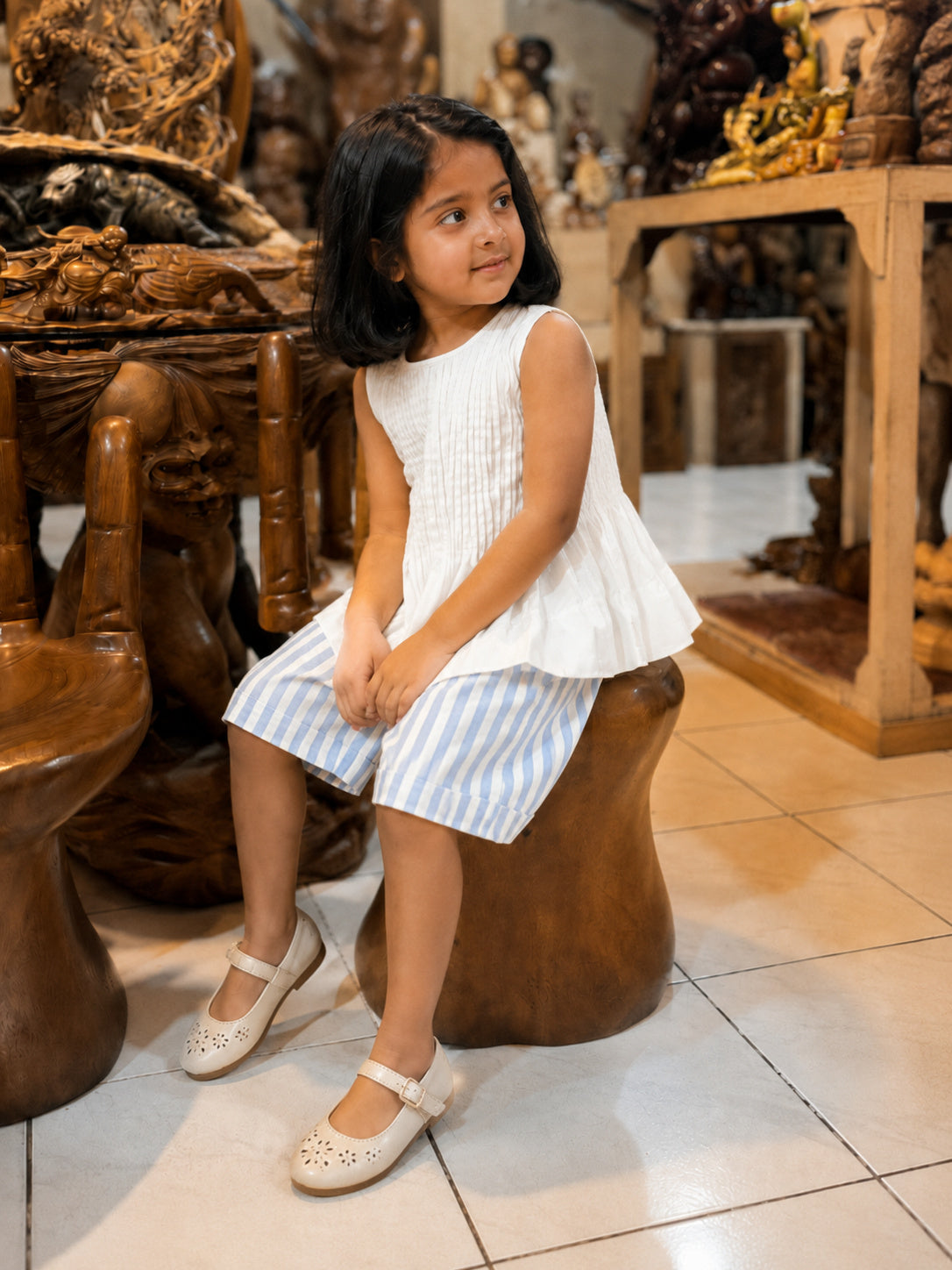 Vienna Blouse | Pleated Organic Cotton Top