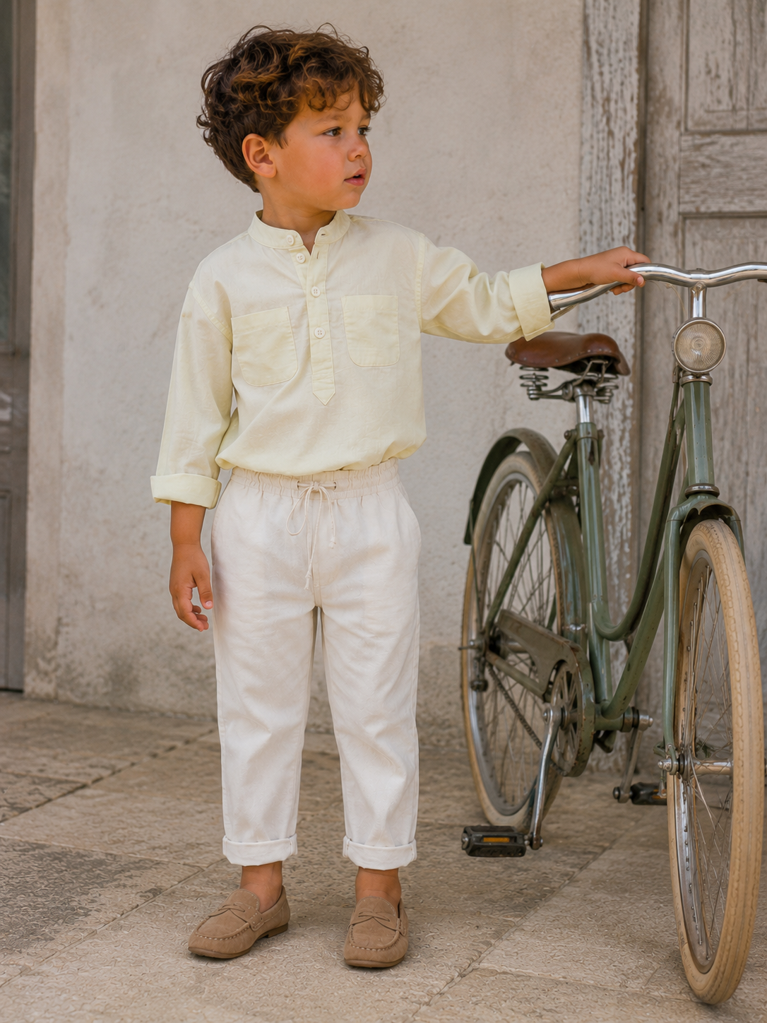 Pantalones Positano de algodón orgánico para niños | Pantalones unisex para niños pequeños