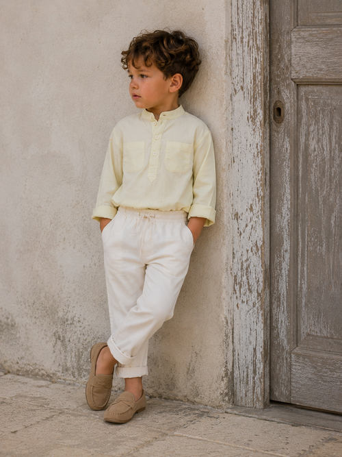 Positano Organic Cotton Pants for Kids | Unisex Toddler Trousers
