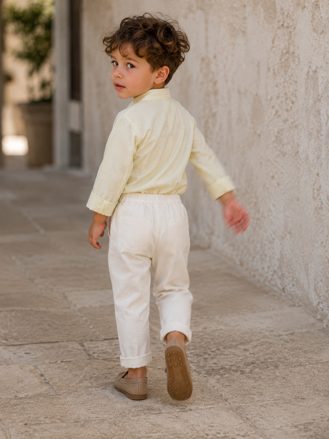Pantalones Positano de algodón orgánico para niños | Pantalones unisex para niños pequeños