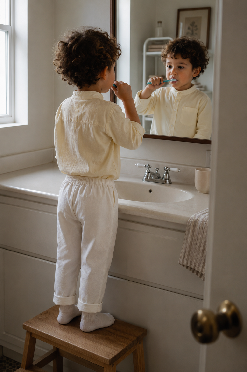 Pantalones Positano de algodón orgánico para niños | Pantalones unisex para niños pequeños