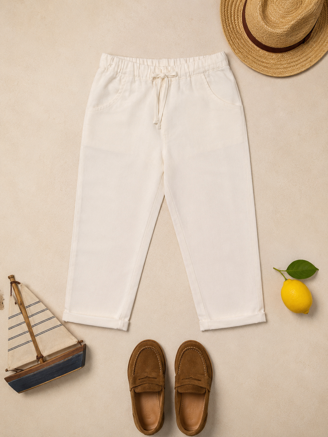 Pantalones Positano de algodón orgánico para niños | Pantalones unisex para niños pequeños