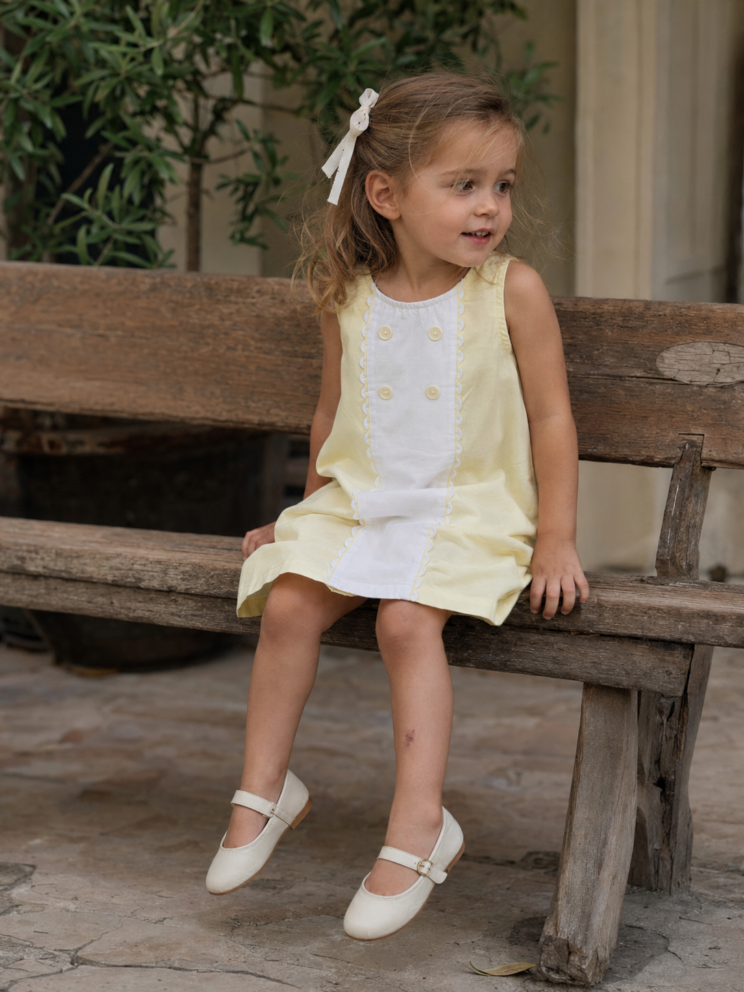 Vestido Sicily de algodón orgánico para niñas | Vestido de verano con paneles
