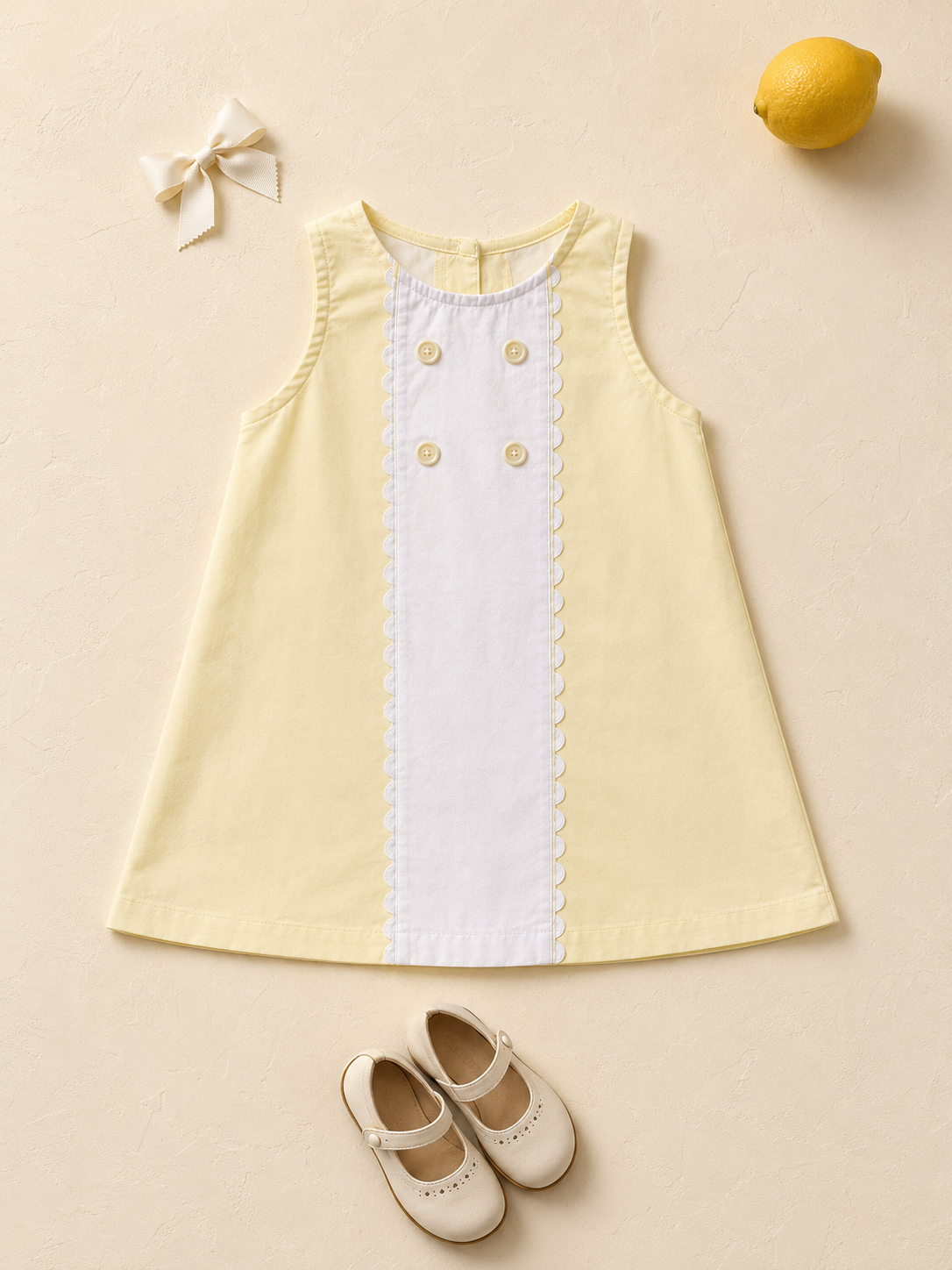 Vestido Sicily de algodón orgánico para niñas | Vestido de verano con paneles