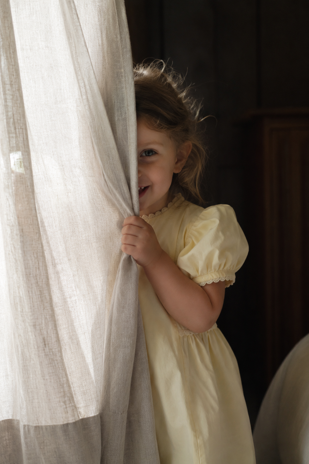 Vestido de algodón orgánico Sorrento para niñas | Vestido de verano con mangas abullonadas