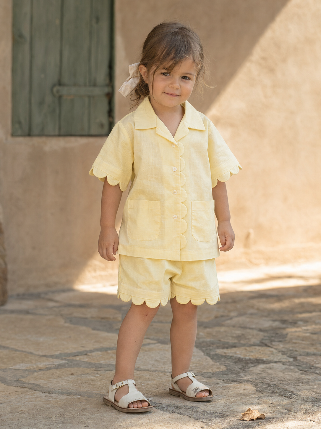Ensemble Ravello en coton biologique pour filles | Ensemble de détente pour bébés et tout-petits