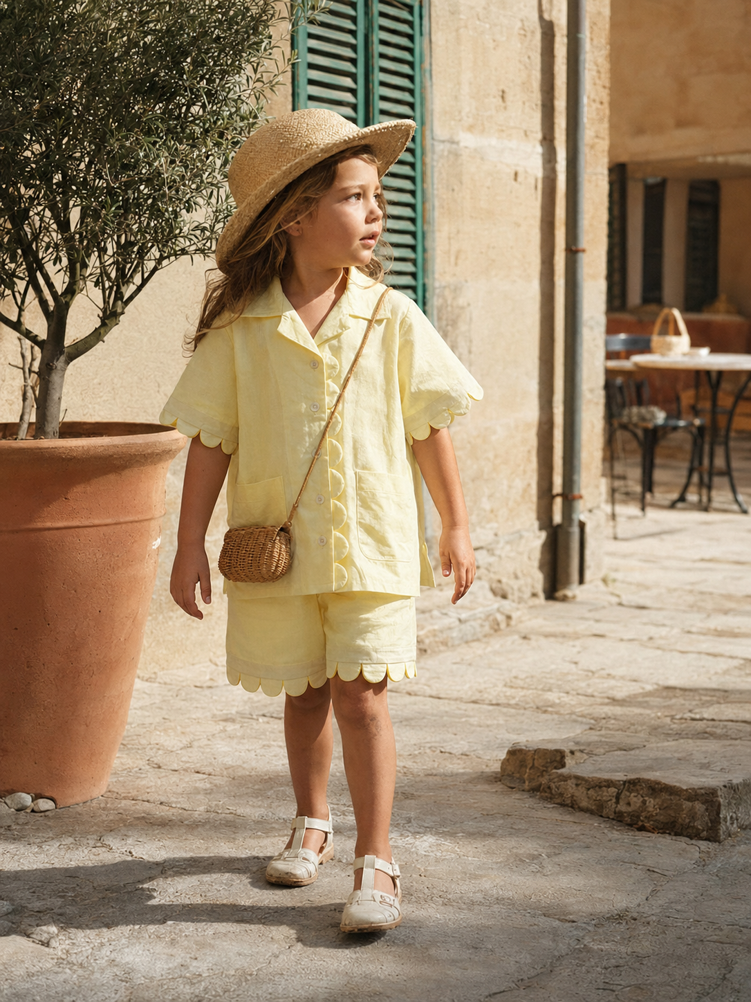 Ensemble Ravello en coton biologique pour filles | Ensemble de détente pour bébés et tout-petits