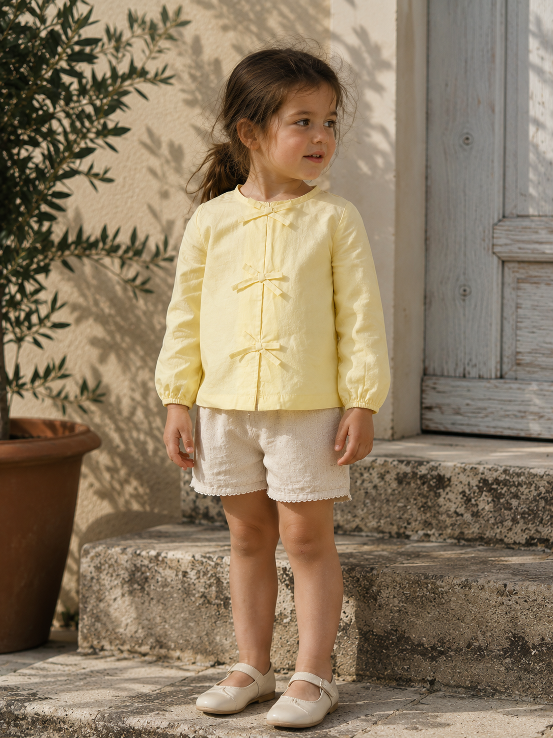 Blusa de algodón orgánico Menton para niñas | Top suave y transpirable para bebés