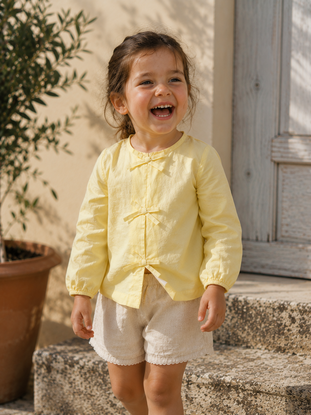 Blusa de algodón orgánico Menton para niñas | Top suave y transpirable para bebés