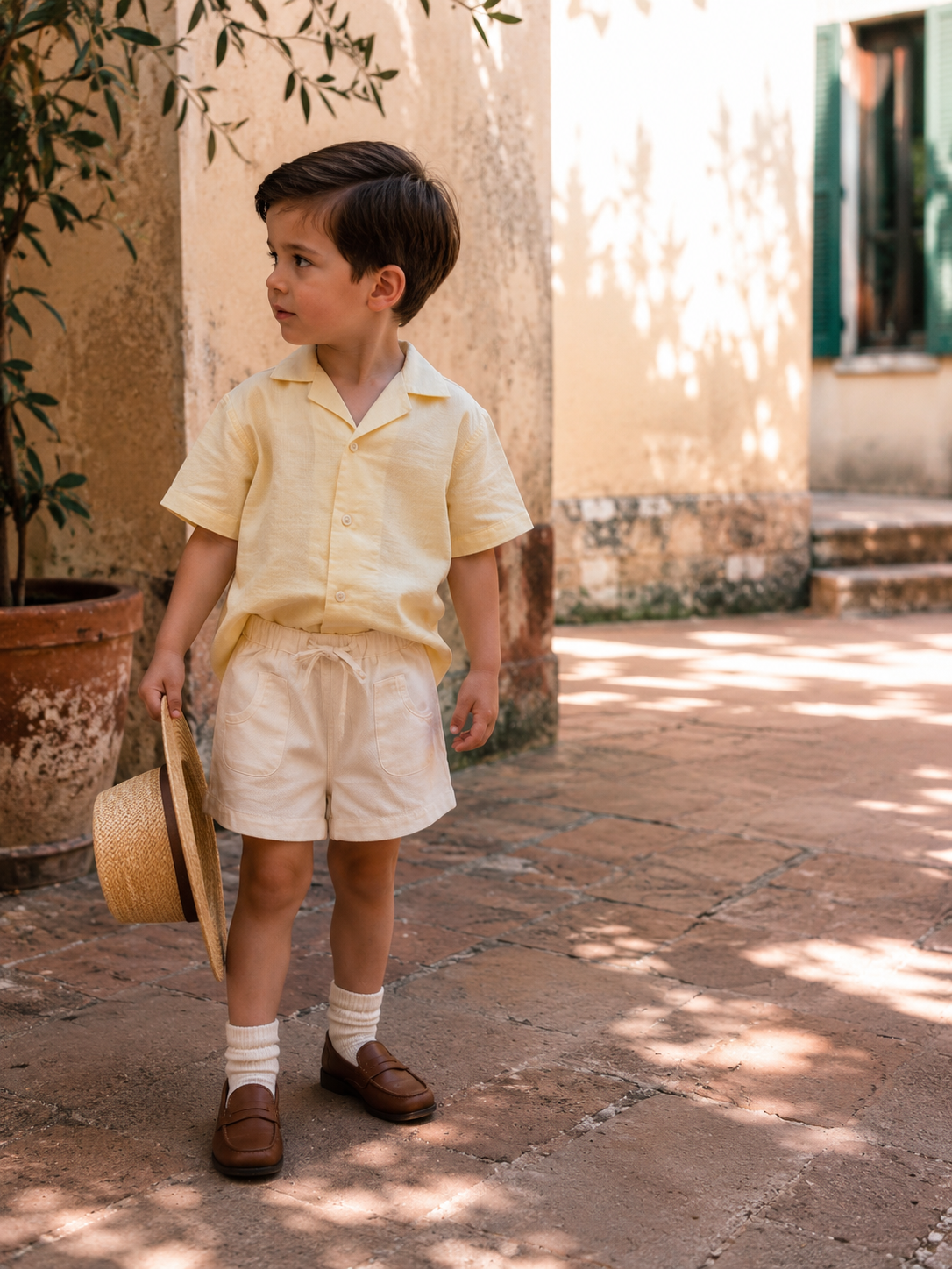 Pantalones cortos de algodón orgánico Palermo para niños | Pantalones cortos unisex para niños pequeños