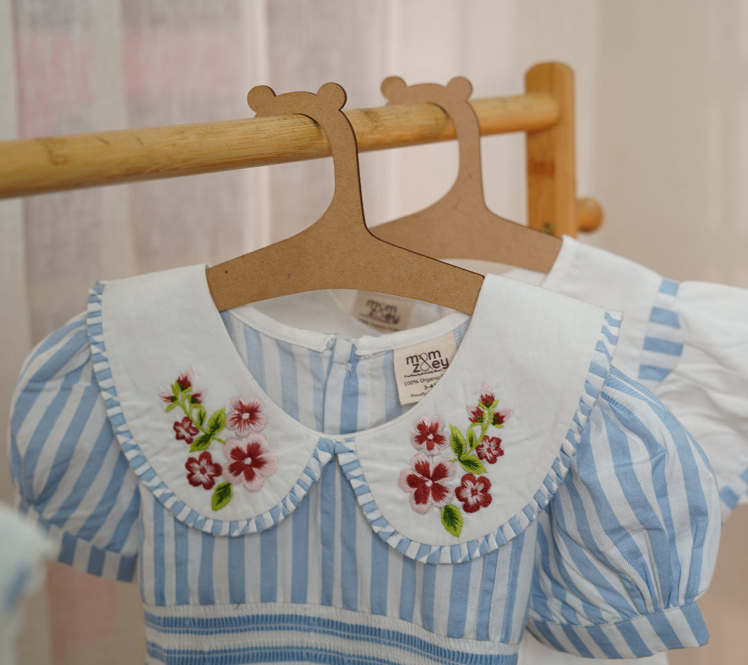Portofino Dress | Organic Cotton Smocked Striped Dress