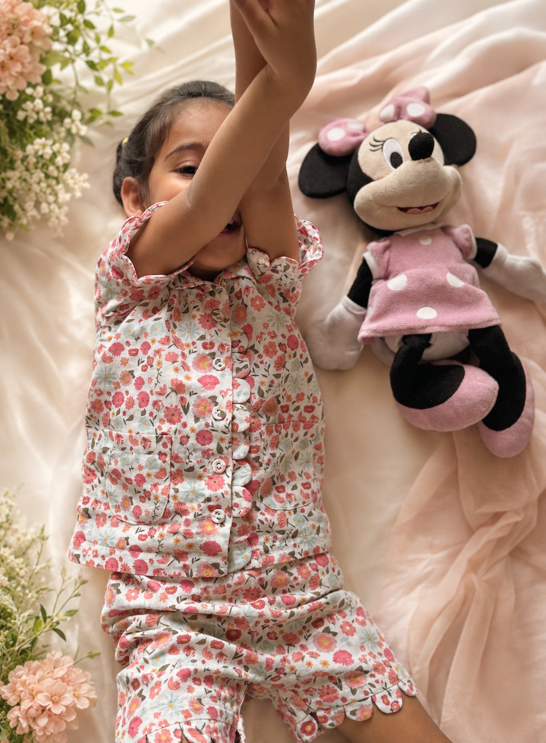 Florence Lounge Set | Organic Cotton–Linen Floral Co-ord